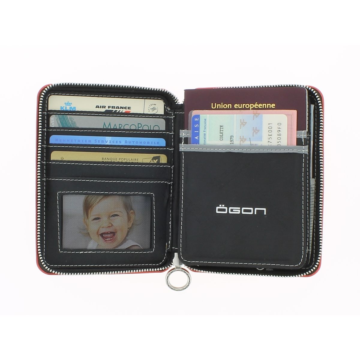 OGON Aluminum Wallet Quilted Passport - Rose Gold